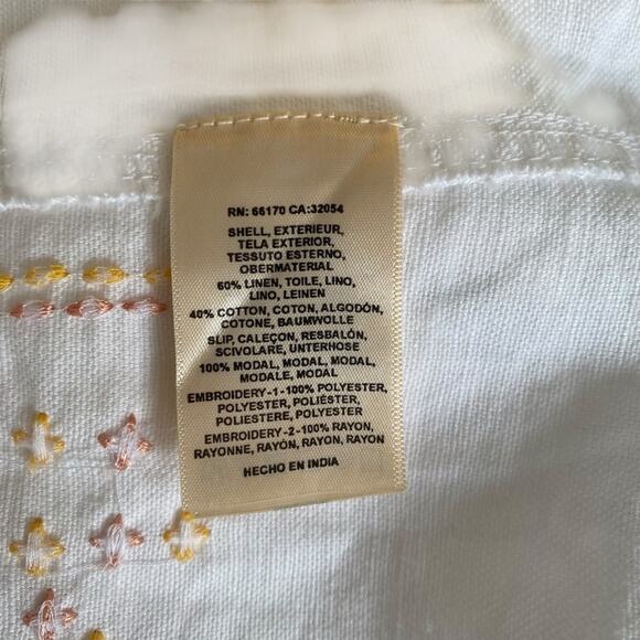 Holding Horses Anthropologie White Linen Fruit Salad Dress size small - Picture 11 of 13